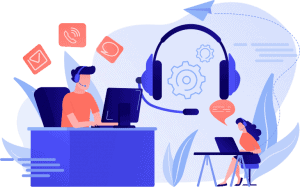 A vector representing call center services